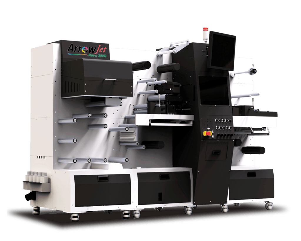 ArrowJet Nova 250R in-line digital label printer and laser die cutter