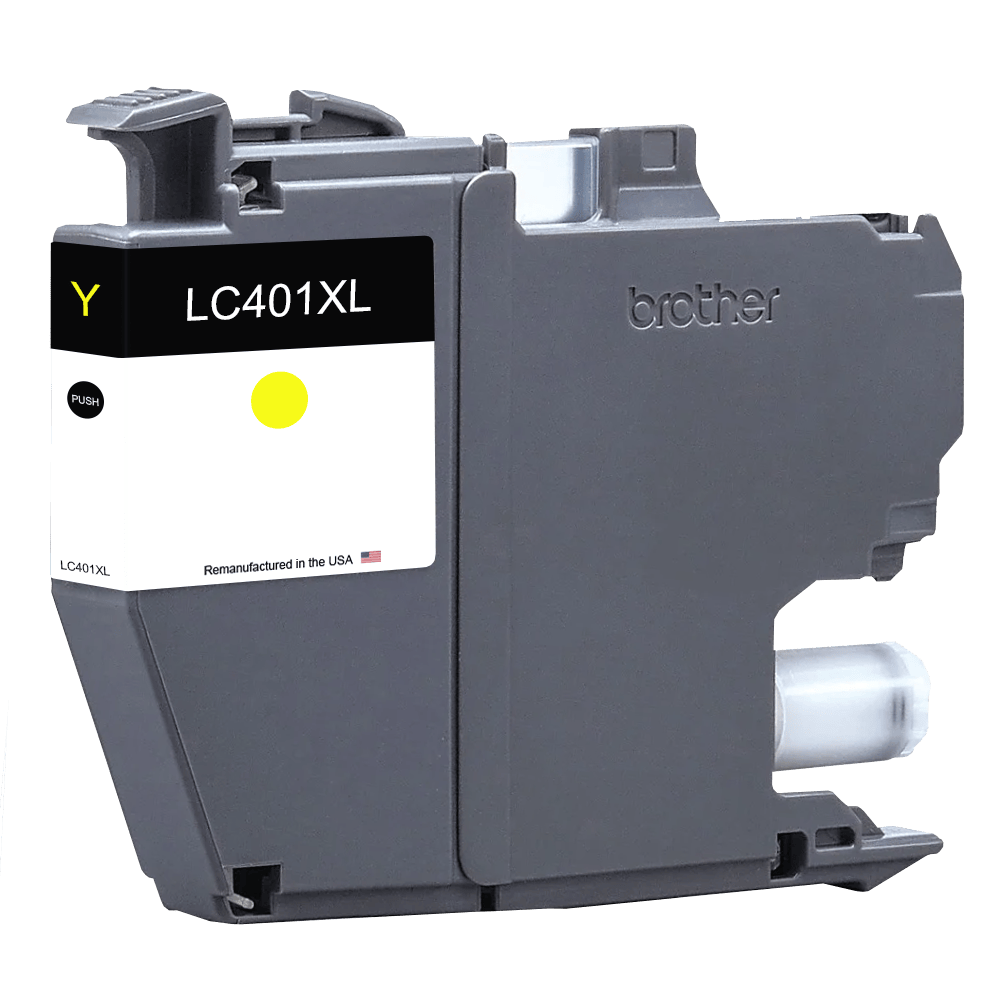 U.S. Remanufactured for Brother LC401XLY High Yield Yellow Ink Cartridge - Allprintheads