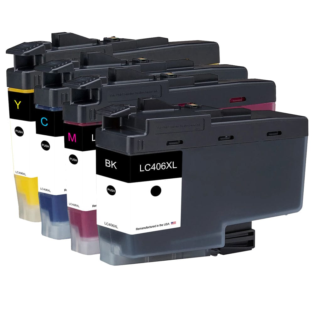 U.S. Remanufactured for Brother LC406XL Black and 3 Color Combo 4-Pack - Allprintheads