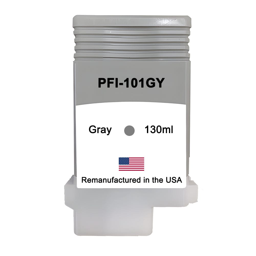 U.S. Remanufactured for Canon PFI-101GY 130ml Gray Ink Cartridge - Allprintheads