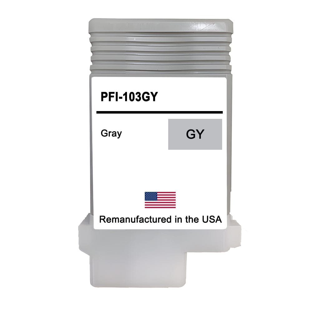 U.S. Remanufactured for Canon PFI-103GY 130ml Gray Ink Cartridge - Allprintheads