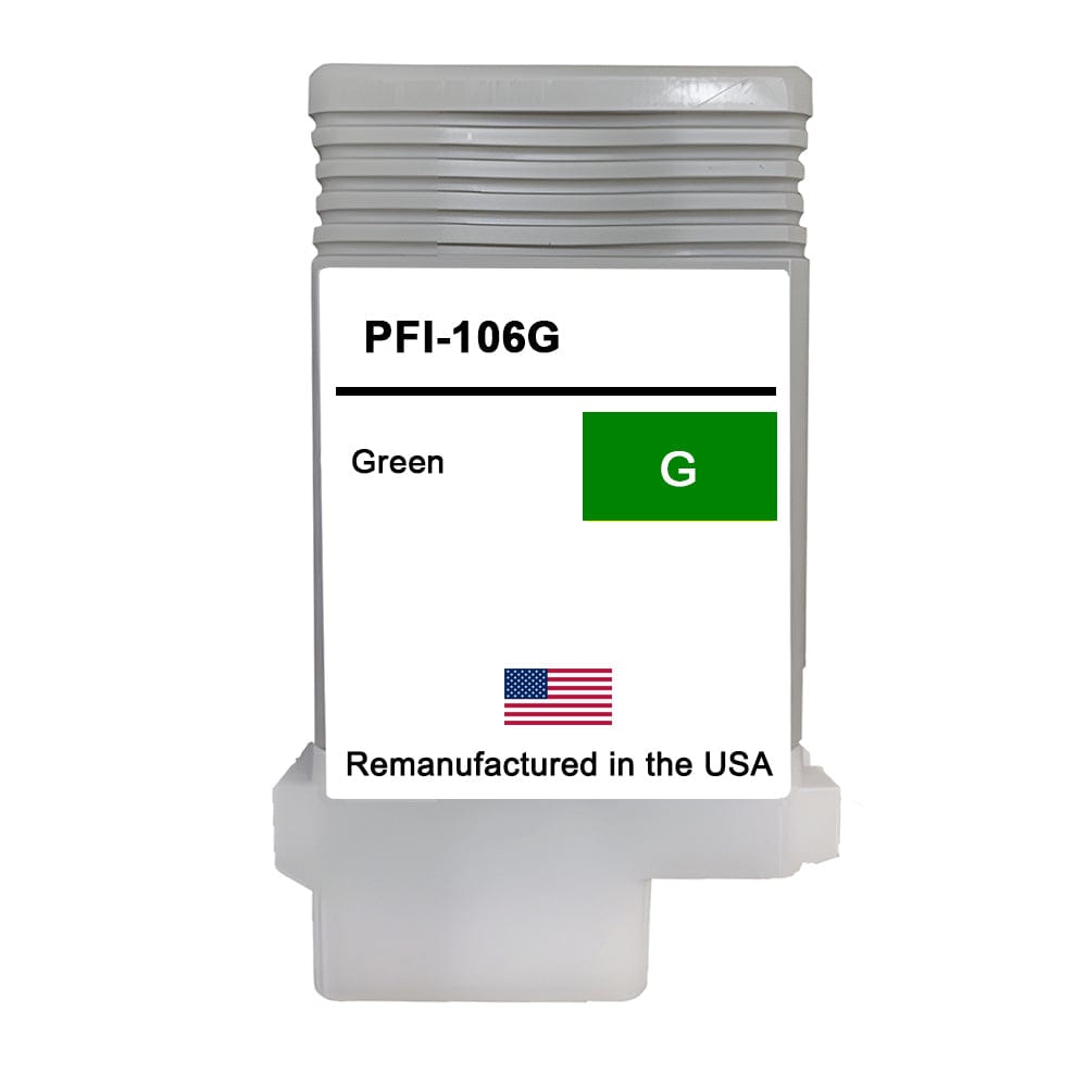 U.S. Remanufactured for Canon PFI-106G 130ml Green Ink Cartridge - Allprintheads