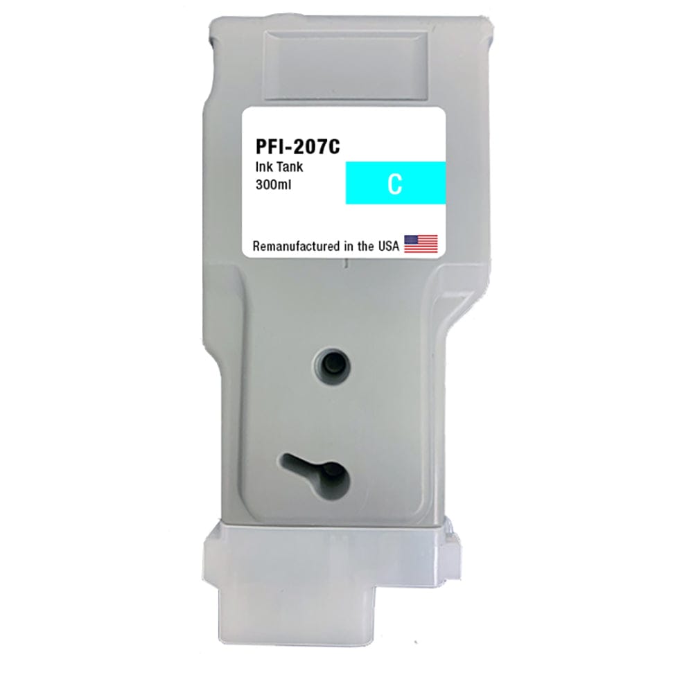 U.S. Remanufactured for Canon PFI-207C 300ml Cyan Ink Cartridge - Allprintheads