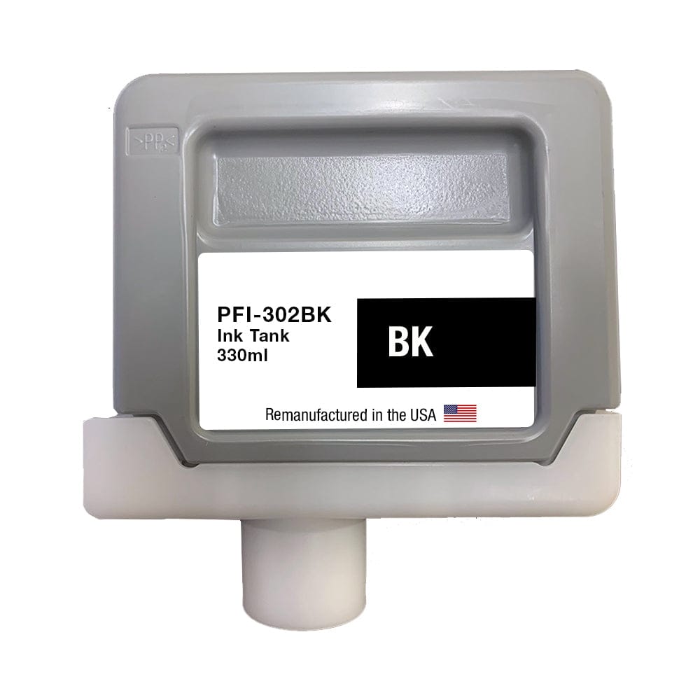 U.S. Remanufactured for Canon PFI-302BK 330ml Black Ink Cartridge - Allprintheads