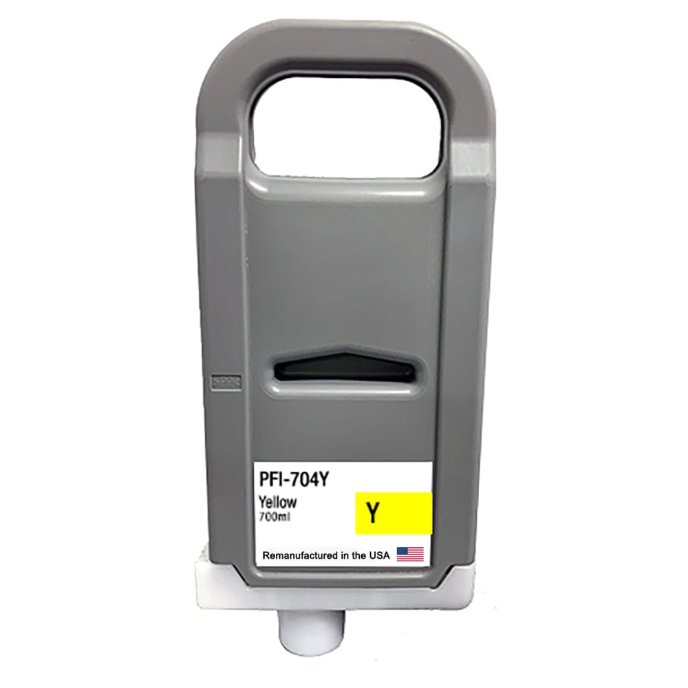 U.S. Remanufactured for Canon PFI-704Y 700ml Yellow Ink Cartridge - Allprintheads