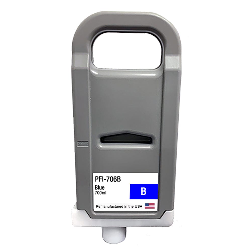 U.S. Remanufactured for Canon PFI-706B 700ml Blue Ink Cartridge - Allprintheads