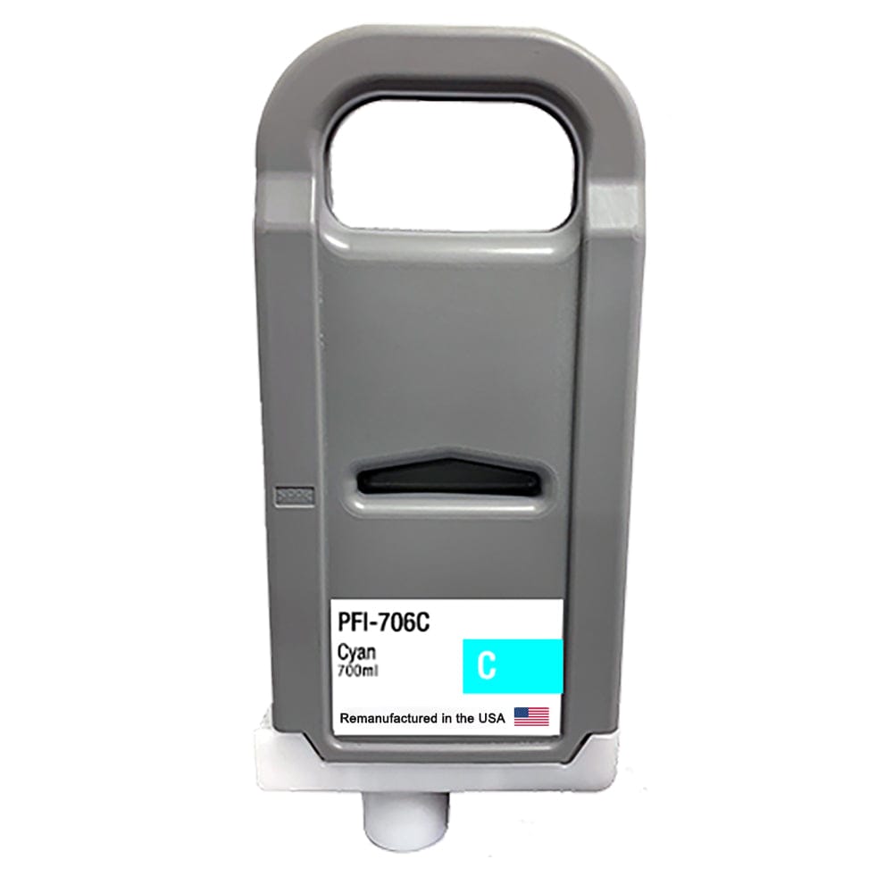U.S. Remanufactured for Canon PFI-706C 700ml Cyan Ink Cartridge - Allprintheads