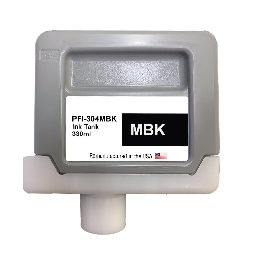 U.S. Remanufactured for Canon PFI-304MBK 330ml Matte Black Ink Cartridge - Allprintheads
