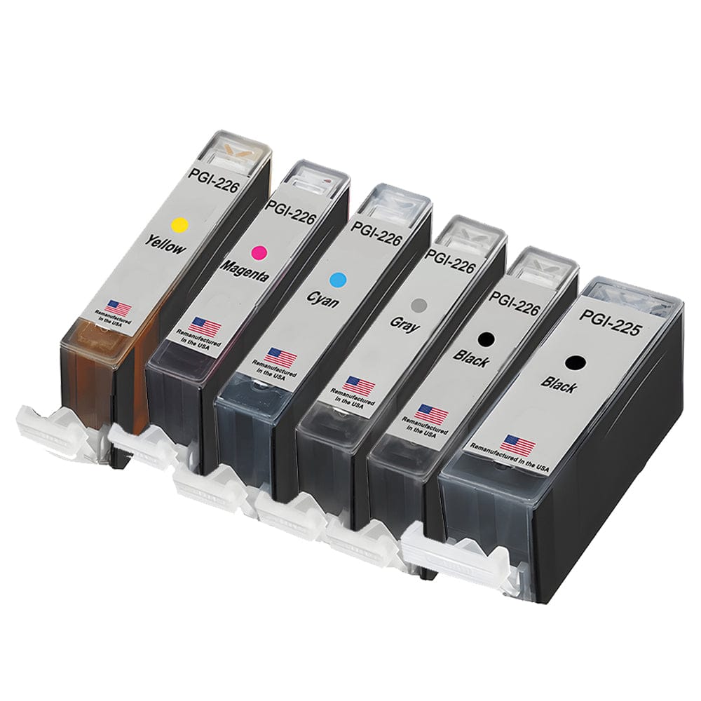 U.S. Remanufactured for Canon PGI-225 Black / CLI-226 5 Color Combo 6 Pack - Allprintheads
