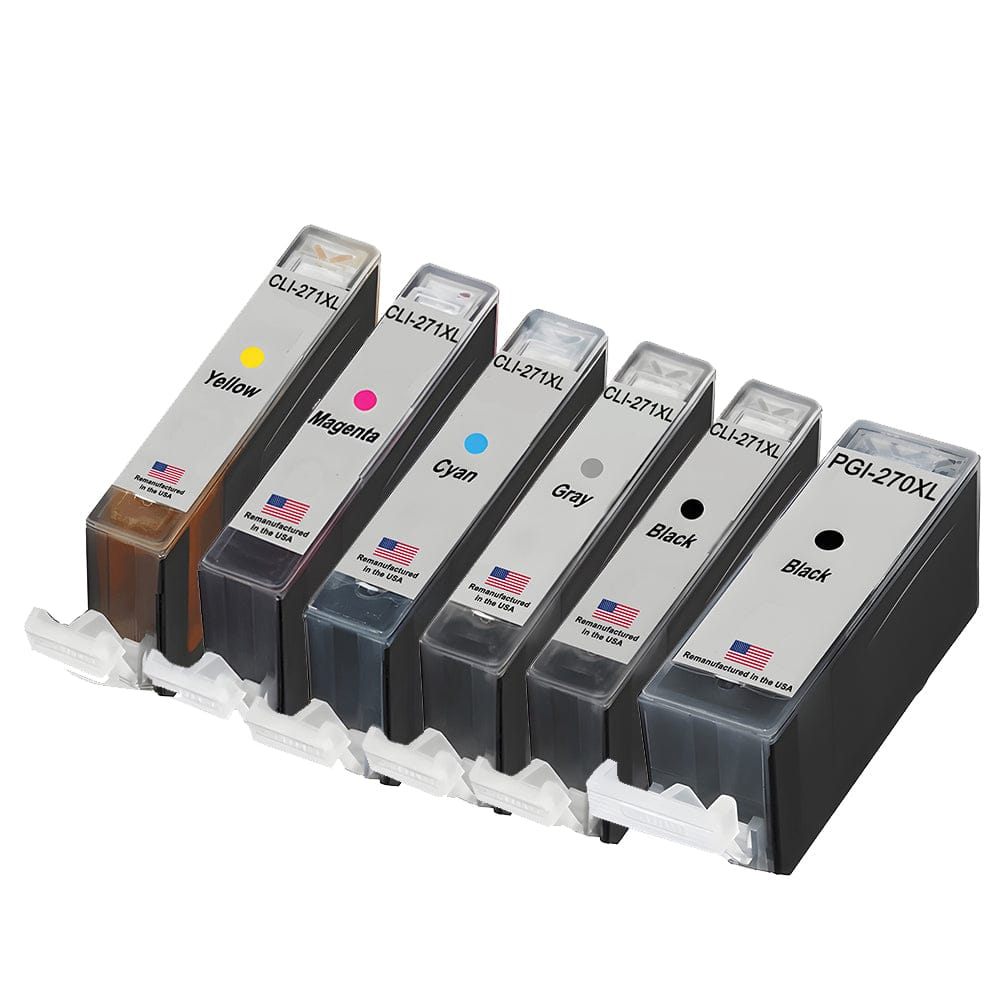 U.S. Remanufactured for Canon PGI-270XL / CLI-271XL 5 Color Combo 6 Pack - Allprintheads