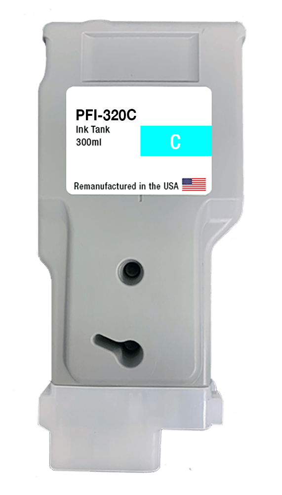 U.S. Remanufactured for Canon PFI-320C 300ml Cyan Ink Cartridge - Allprintheads