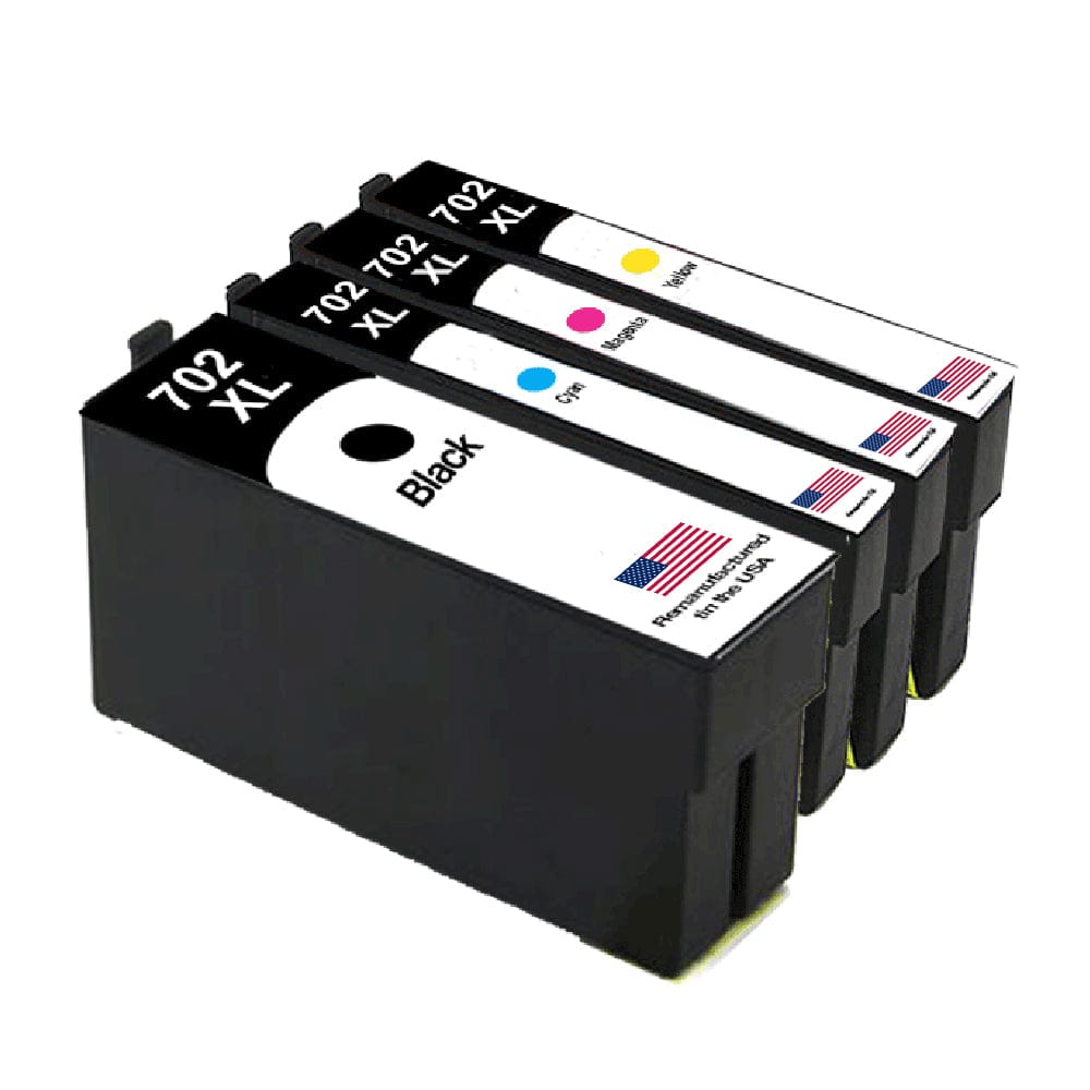 U.S. Remanufactured for Epson T702XL Black and 3 Color Combo 4-Pack - Allprintheads