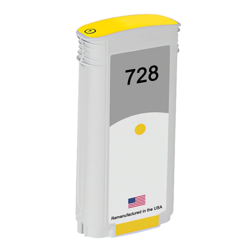 U.S. Remanufactured for HP 728 130ml (F9J65A) Yellow Ink Cartridge - Allprintheads