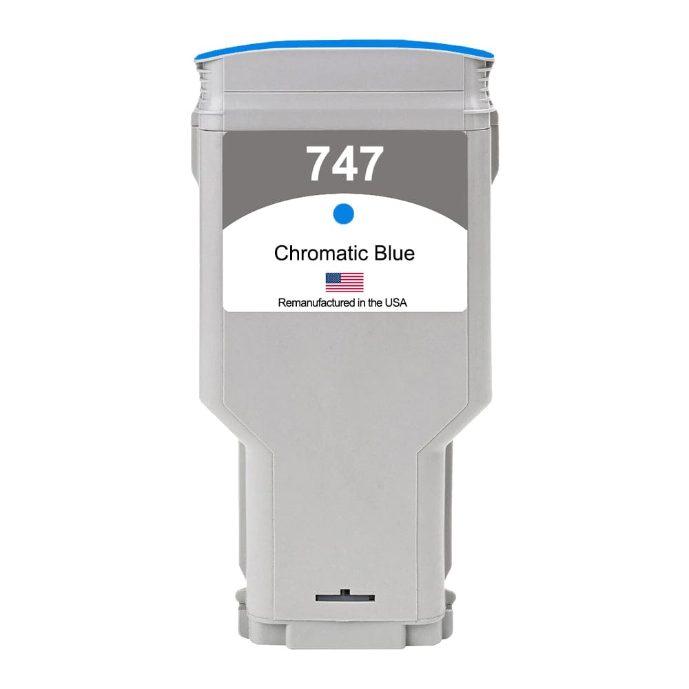 U.S. Remanufactured for HP 747 300ml (P2V85A) Chromatic Blue Ink Cartridge