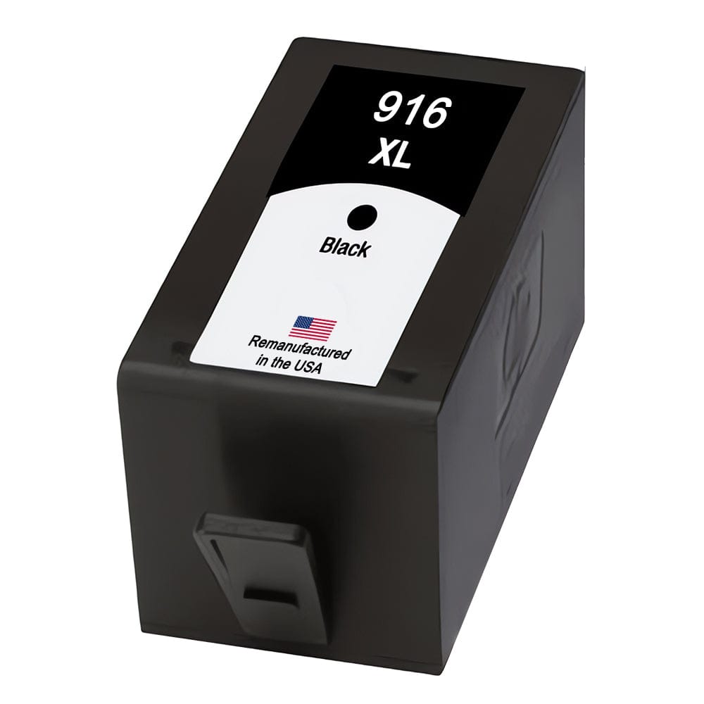 U.S. Remanufactured for HP 916XL (3YL66AN) Black Ink Cartridge OEM Chip - Allprintheads