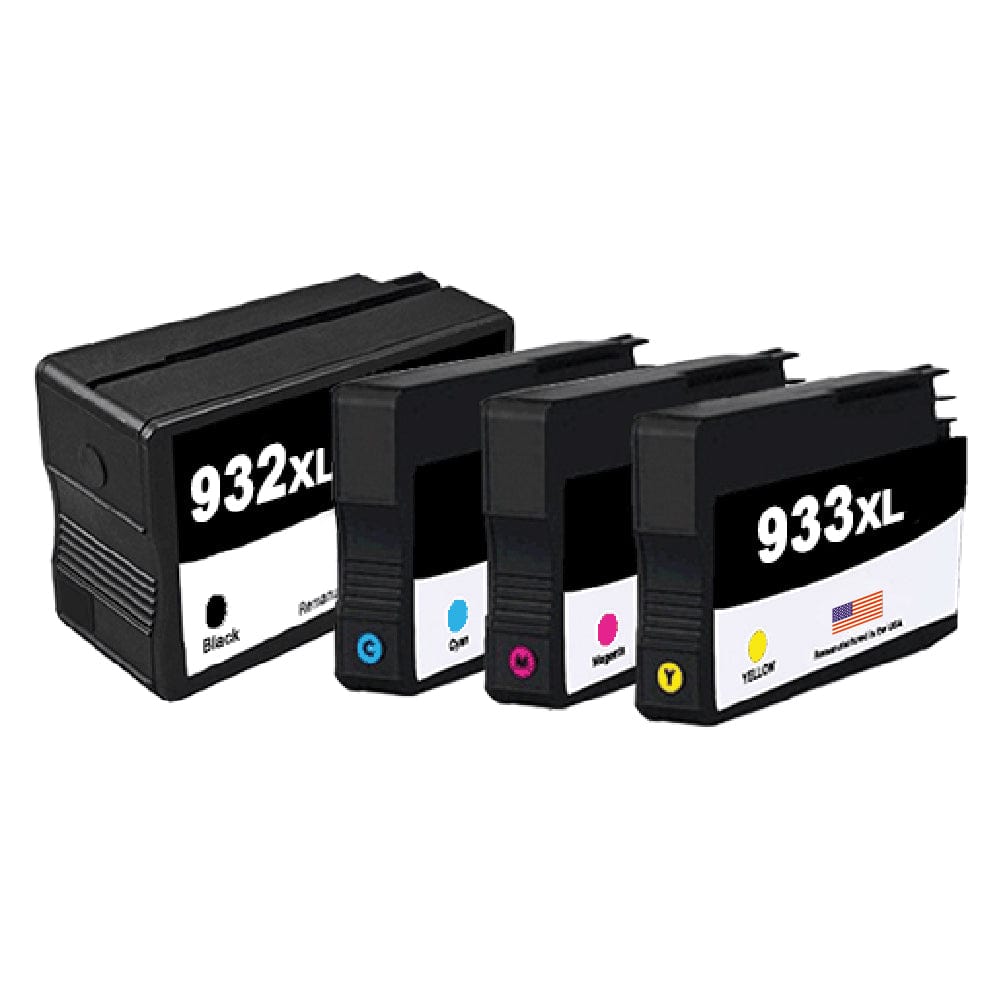 U.S. Remanufactured for HP 932XL Black / HP 933XL 3 Color Ink Cartridge Combo Pack OEM Chip - Allprintheads