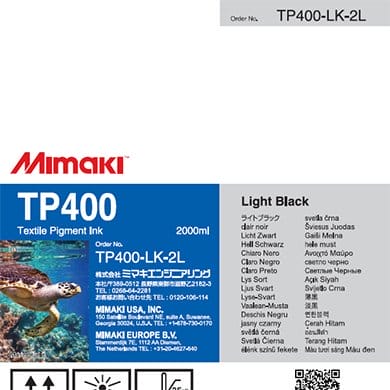 Mimaki TP400 Textile Pigment Ink for Mimaki - 2 Lt Bag - Allprintheads