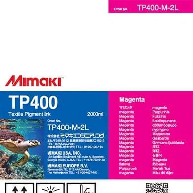 Mimaki TP400 Textile Pigment Ink for Mimaki - 2 Lt Bag - Allprintheads