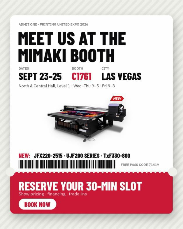 Meet us at the Mimaki booth C1761 — PRINTING United, Las Vegas, Sept 23–25