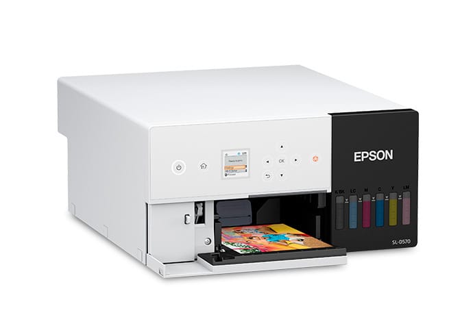 Epson SureLab D570 - Right View with Output