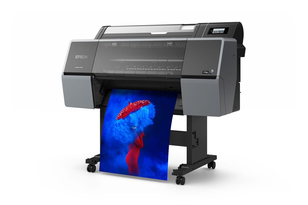 Epson SureColor P7370 - Left View with Output