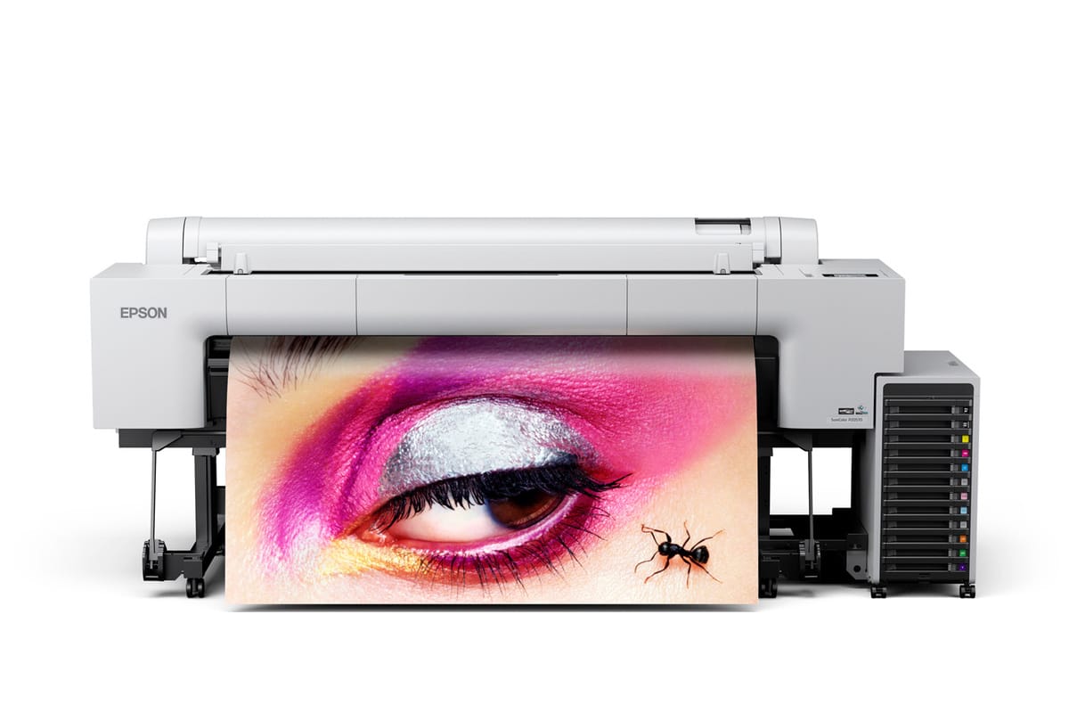 Epson SureColor P20570 64-Inch Professional Printer - Front View with Output