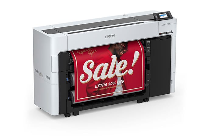 Epson SureColor T5770DM - Right View with Output