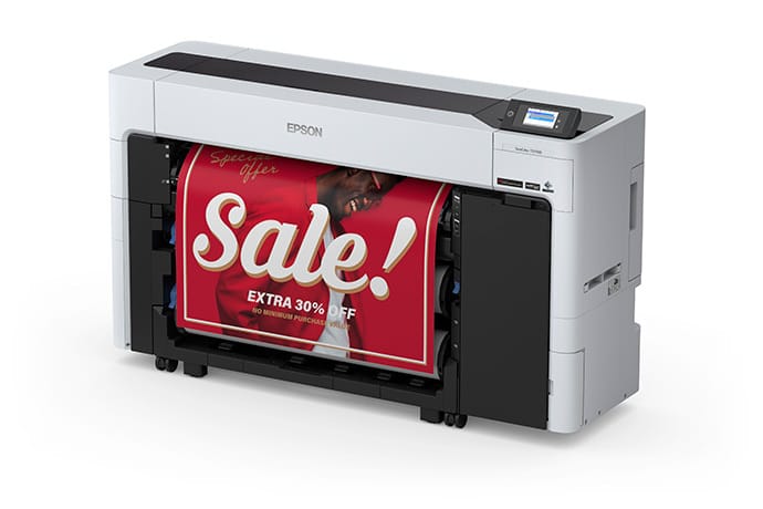 Epson SureColor T5770DR - Left View with Output