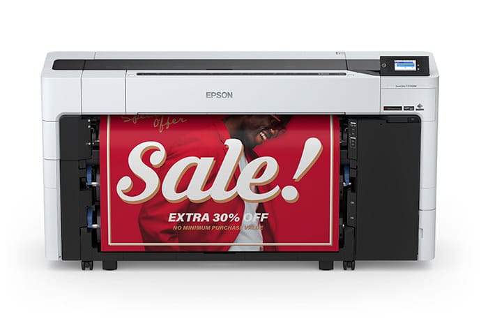 Epson SureColor T7770DM 44-Inch Multifunction CAD/Technical Printer - Front View with Output