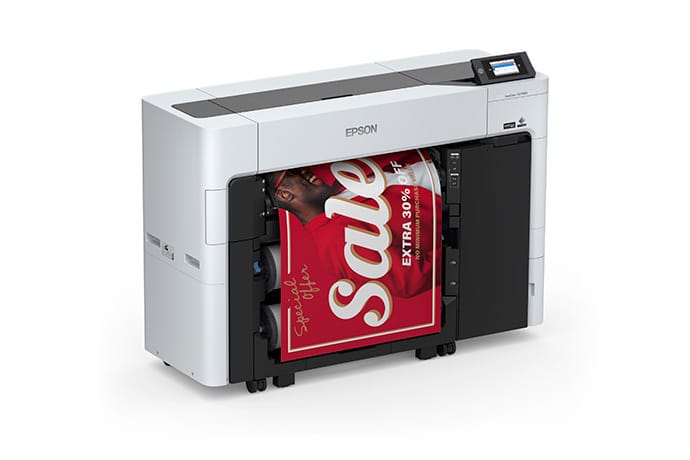 Epson SureColor T3770DE - Right View with Output