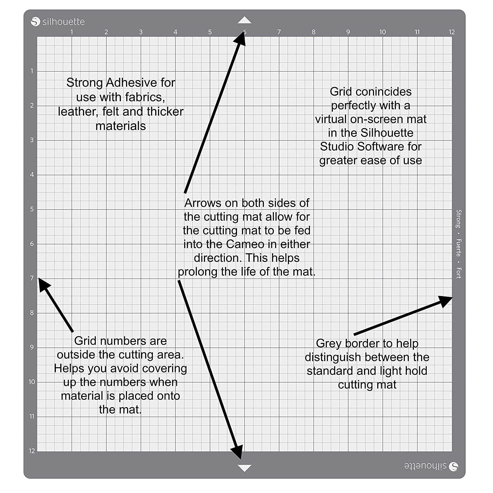 Silhouette Cameo Strong Grip 12" x 12" Cutting Mat - www.allprintheads.com
