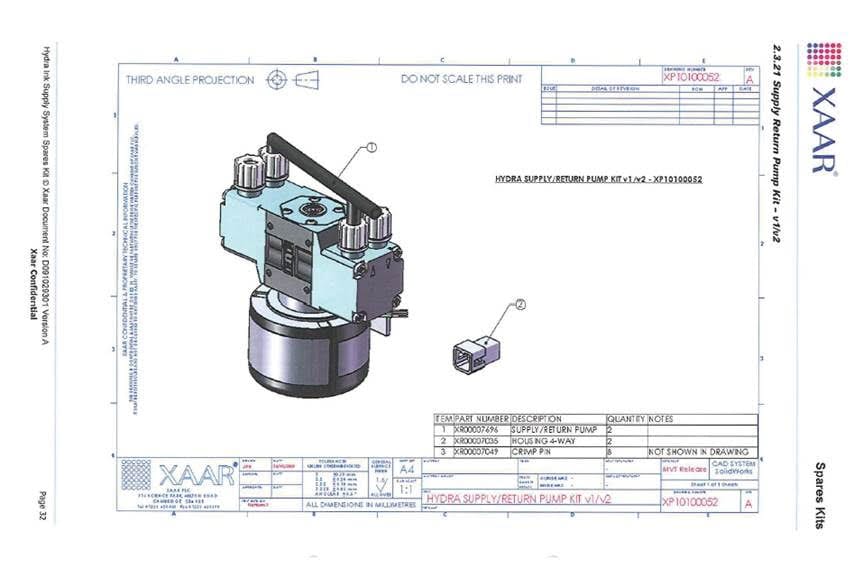 Xaar Hydra Supply / Return Pump Set (2 pcs) - XP10100052 - www.allprintheads.com