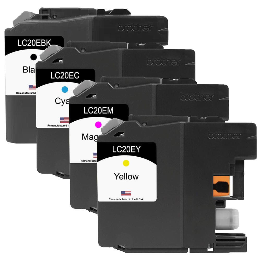 U.S. Remanufactured for Brother LC20E Black and 3 Color Combo Pack - Allprintheads