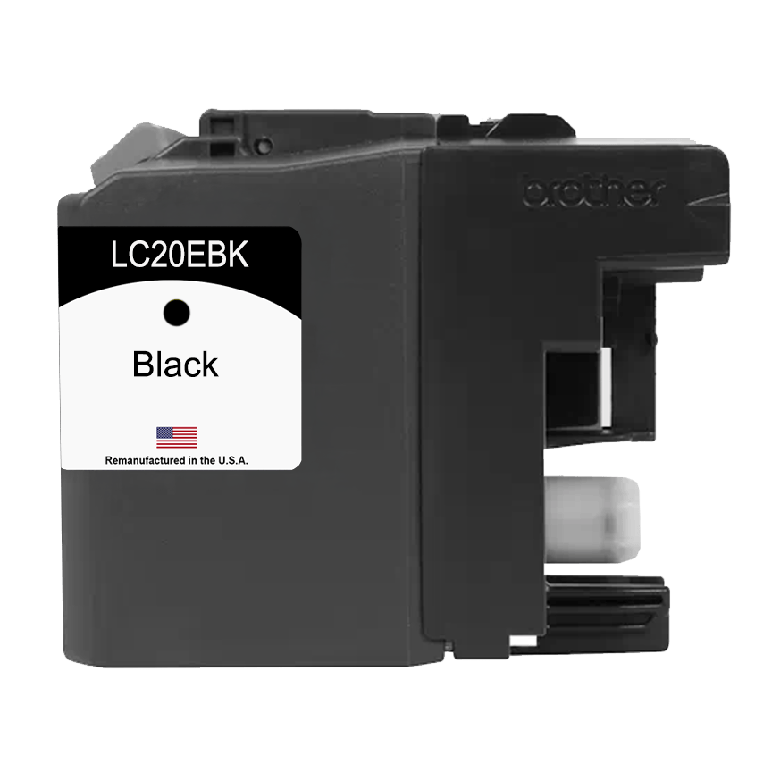 U.S. Remanufactured for Brother LC20EBK Black Ink Cartridge - Allprintheads