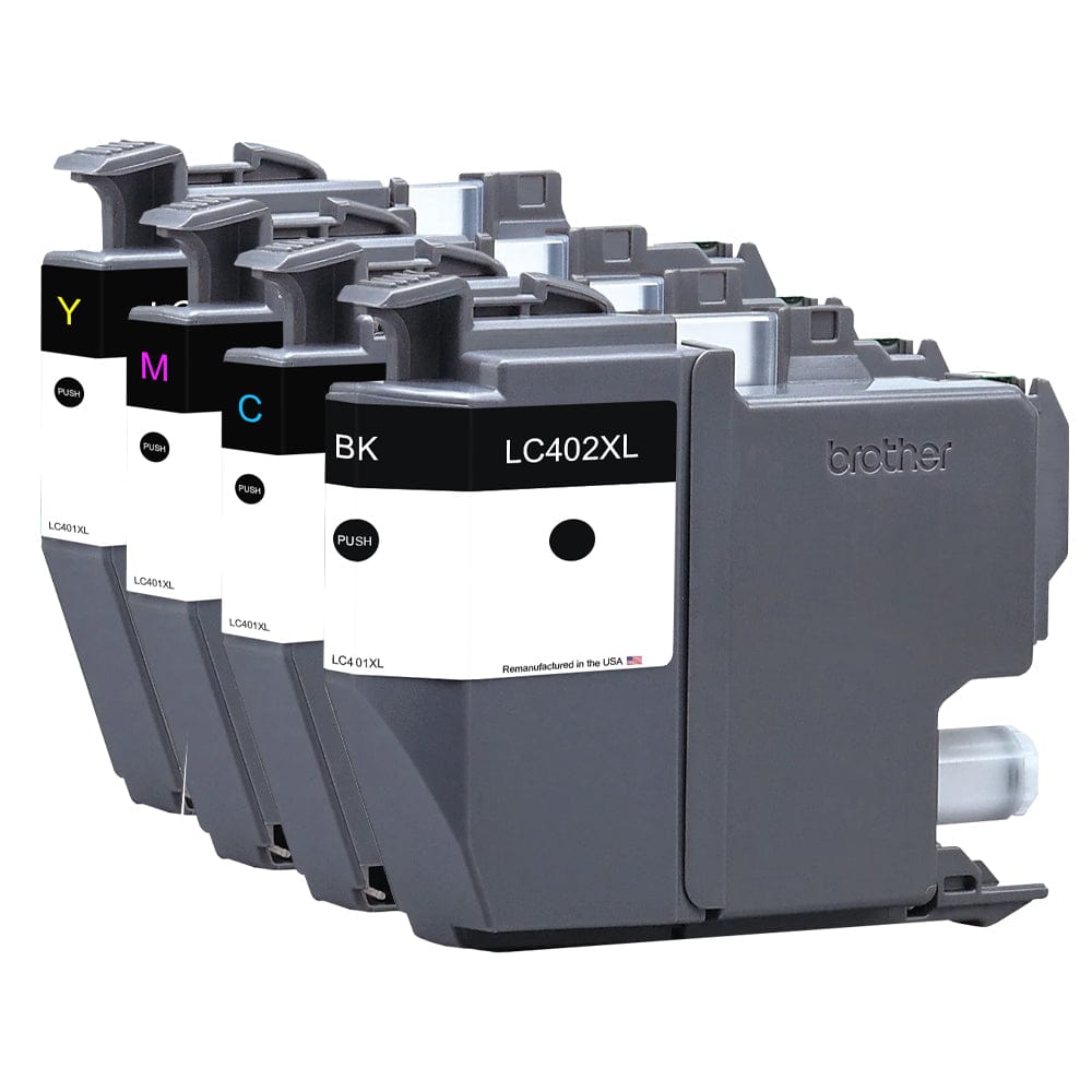 U.S. Remanufactured for Brother LC402XL Black and 3 Color Combo 4-Pack - Allprintheads