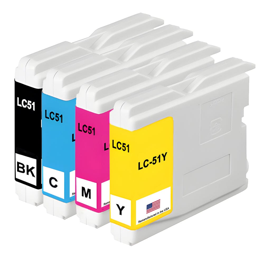 U.S. Remanufactured for Brother LC51 Black and 3 Color Combo 4-Pack - Allprintheads