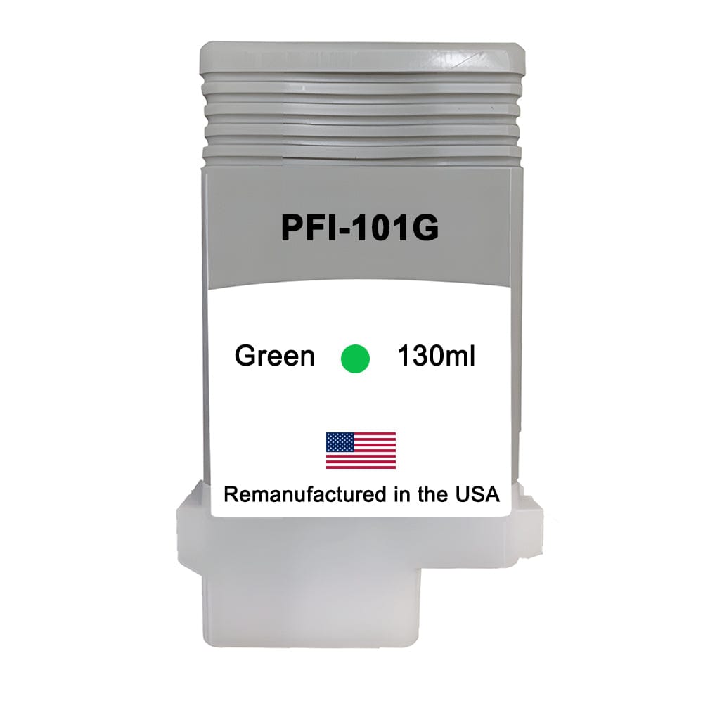 U.S. Remanufactured for Canon PFI-101G 130ml Green Ink Cartridge - Allprintheads