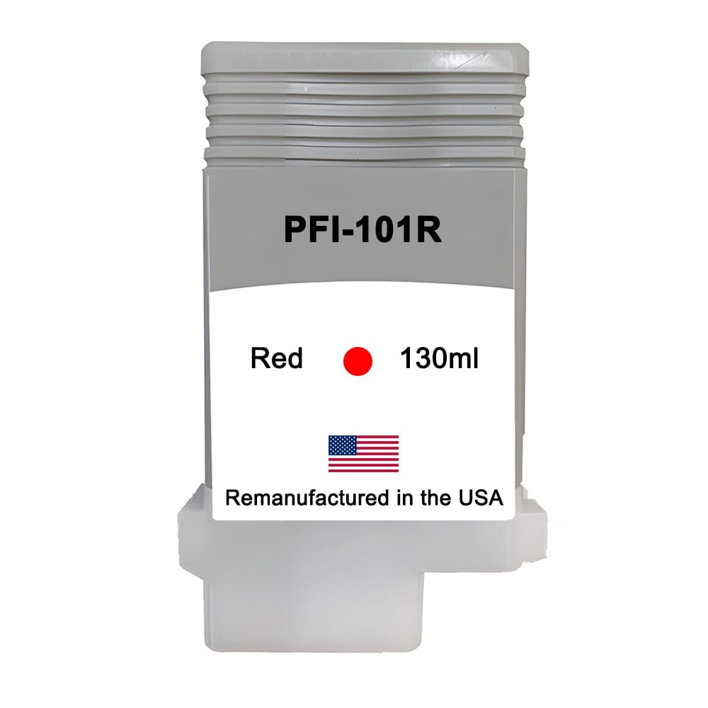 U.S. Remanufactured for Canon PFI-101R 130ml Red Ink Cartridge - Allprintheads