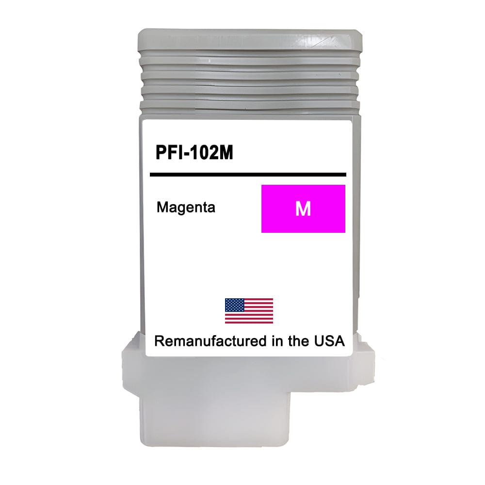 U.S. Remanufactured for Canon PFI-102M 130ml Magenta Ink Cartridge - Allprintheads