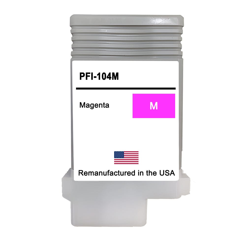 U.S. Remanufactured for Canon PFI-104M 130ml Magenta Ink Cartridge - Allprintheads