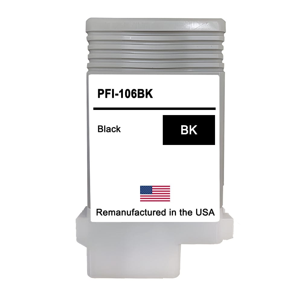 U.S. Remanufactured for Canon PFI-106BK 130ml Black Ink Cartridge - Allprintheads