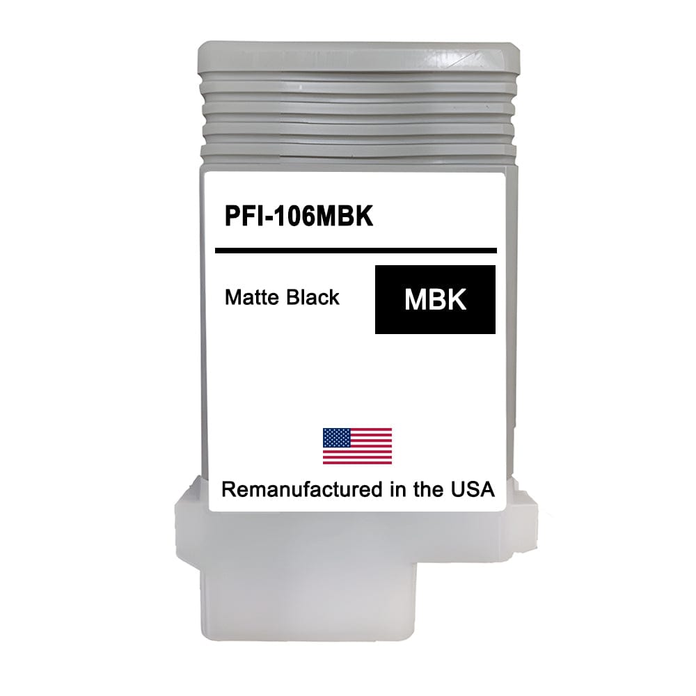 U.S. Remanufactured for Canon PFI-106MBK 130ml Matte Black Ink Cartridge - Allprintheads