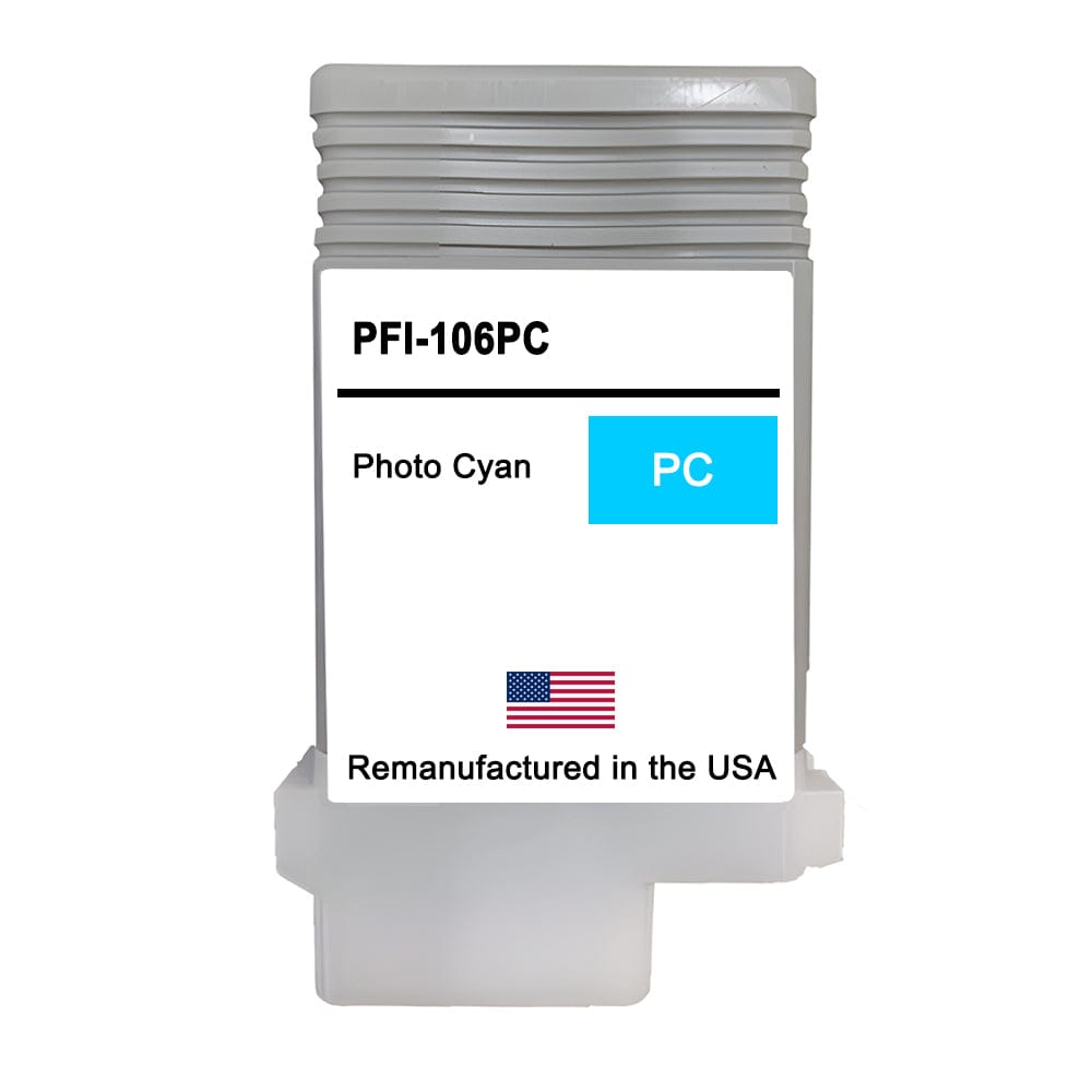 U.S. Remanufactured for Canon PFI-106PC 130ml Photo Cyan Ink Cartridge - Allprintheads