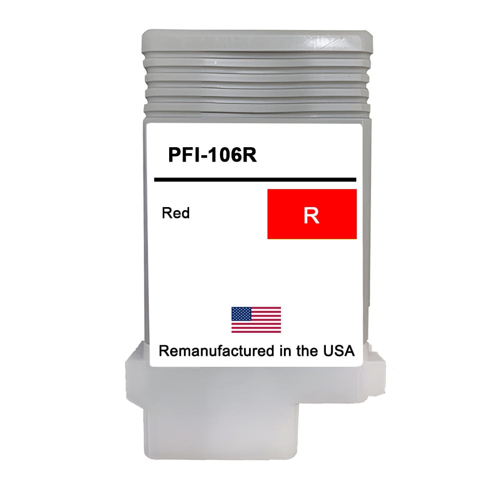 U.S. Remanufactured for Canon PFI-106R 130ml Red Ink Cartridge - Allprintheads