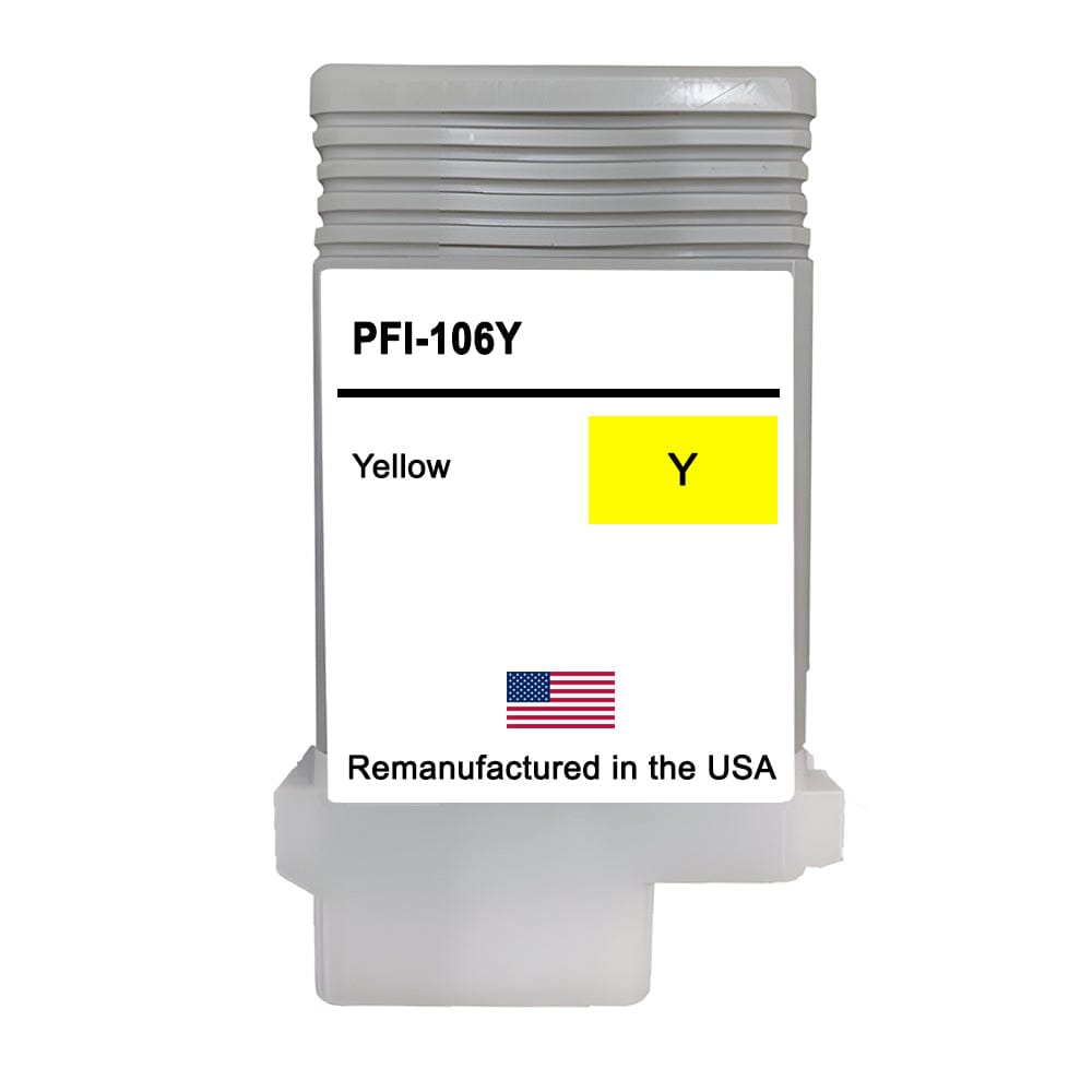 U.S. Remanufactured for Canon PFI-106Y 130ml Yellow Ink Cartridge - Allprintheads