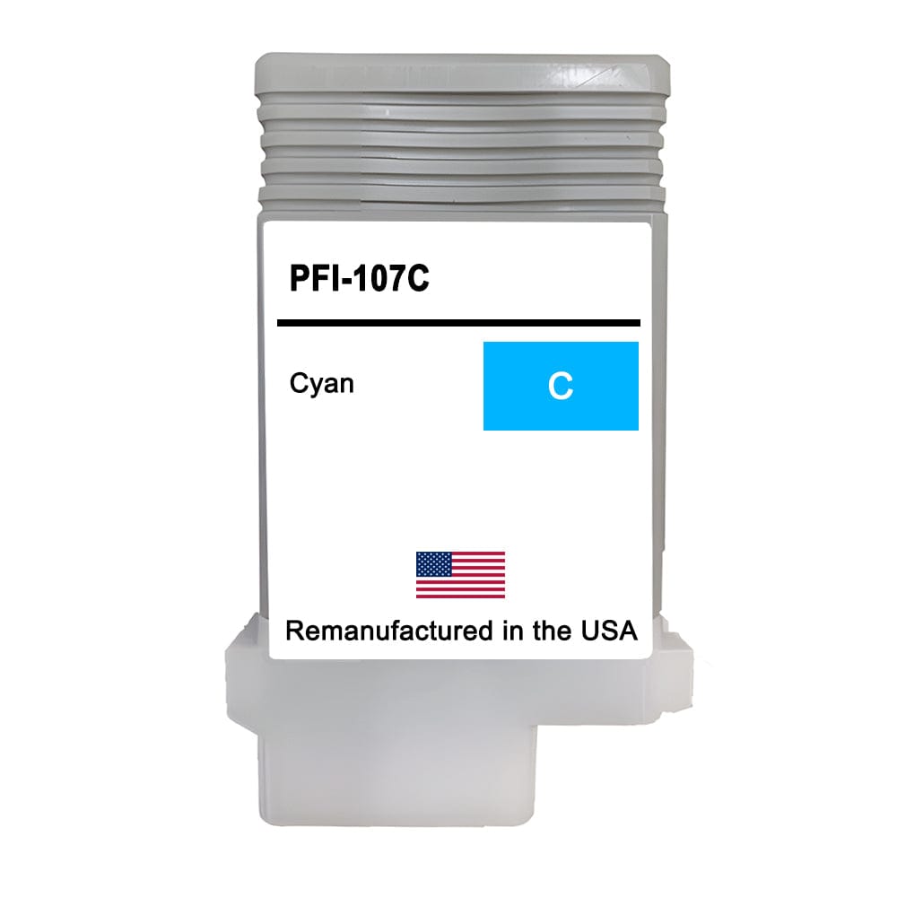 U.S. Remanufactured for Canon PFI-107C 130ml Cyan  Ink Cartridge - Allprintheads