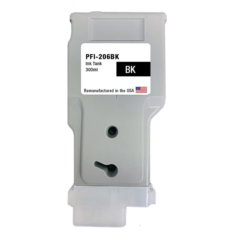 U.S. Remanufactured for Canon PFI-206BK 300ml Black Ink Cartridge - Allprintheads