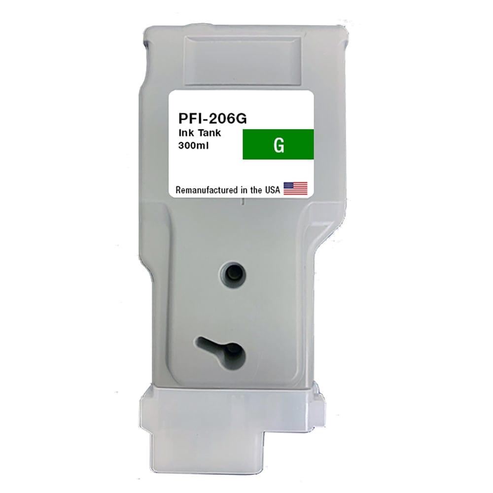 U.S. Remanufactured for Canon PFI-206G 300ml Green Ink Cartridge - Allprintheads