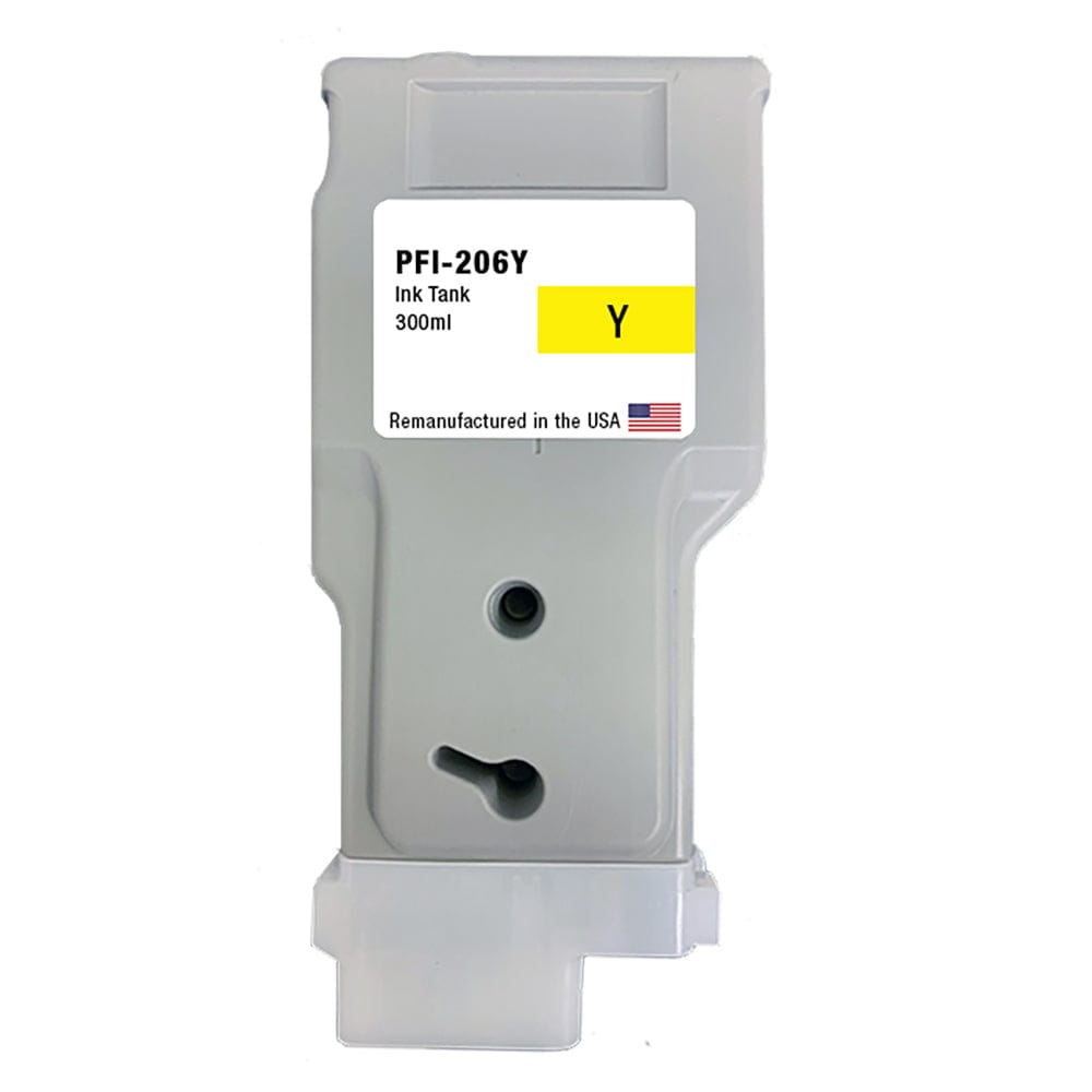 U.S. Remanufactured for Canon PFI-206Y 300ml Yellow Ink Cartridge - Allprintheads