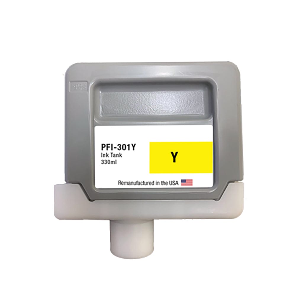 U.S. Remanufactured for Canon PFI-301Y 330ml Yellow Ink Cartridge - Allprintheads